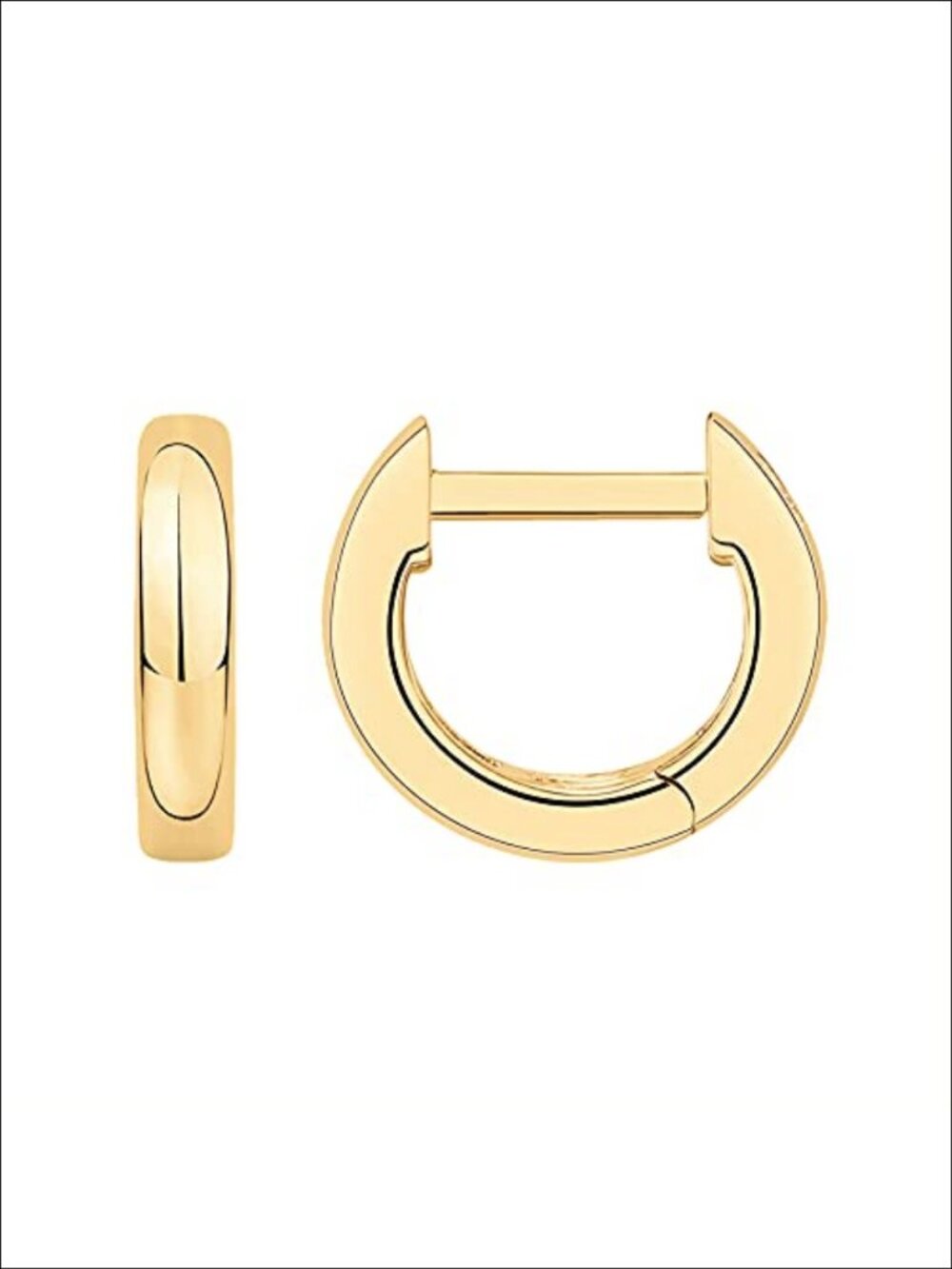 14K Gold Plated Chunky Huggie Hoop Earrings 12mm